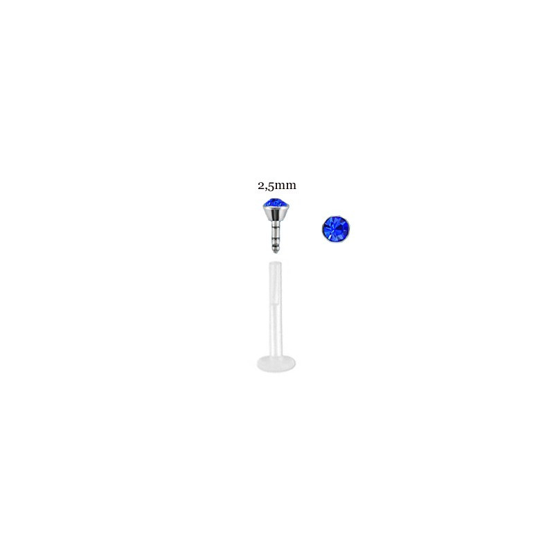 Piercing labret lèvre 6mm cristal saphir Quary Piercing labret2,99 €