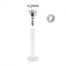 Piercing labret lèvre 10mm cristal blanc Seaz Piercing labret2,99 €