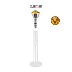 Piercing labret lèvre 10mm cristal doré Komox Piercing labret2,99 €