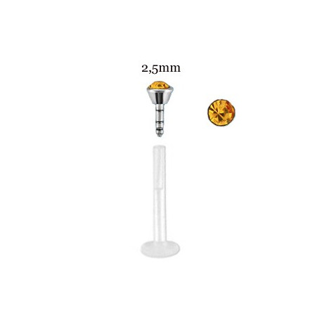 Piercing labret lèvre 10mm cristal doré Komox Piercing labret2,99 €