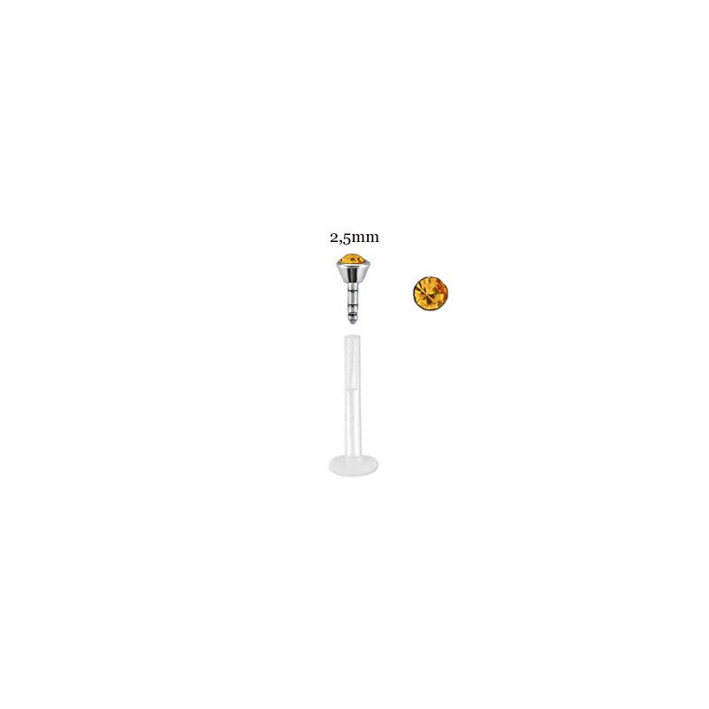 Piercing labret lèvre 10mm cristal doré Komox Piercing labret2,99 €