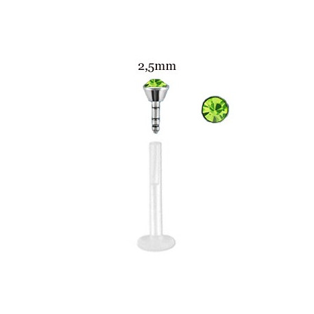 Piercing labret lèvre 10mm vert péridot Casyk Piercing labret2,99 €