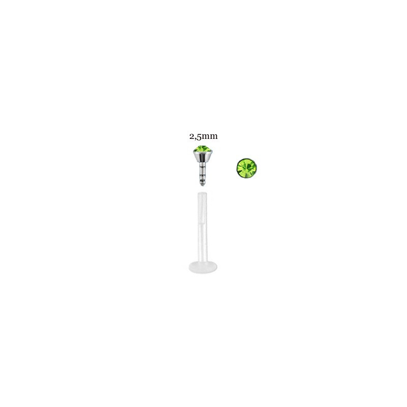 Piercing labret lèvre 10mm vert péridot Casyk Piercing labret2,99 €