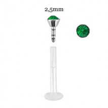 Piercing labret lèvre 10mm vert émeraude Nijux Piercing labret2,99 €