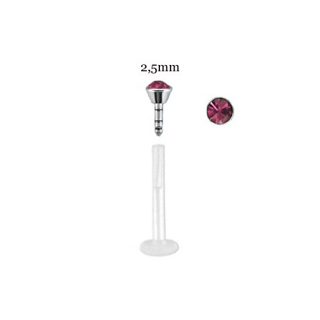 Piercing labret lèvre 10mm améthyste clair Kaduy Piercing labret2,99 €