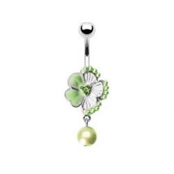 Piercing nombril avec une fleur verte et perle nacrée Fyt Piercing nombril6,80 €