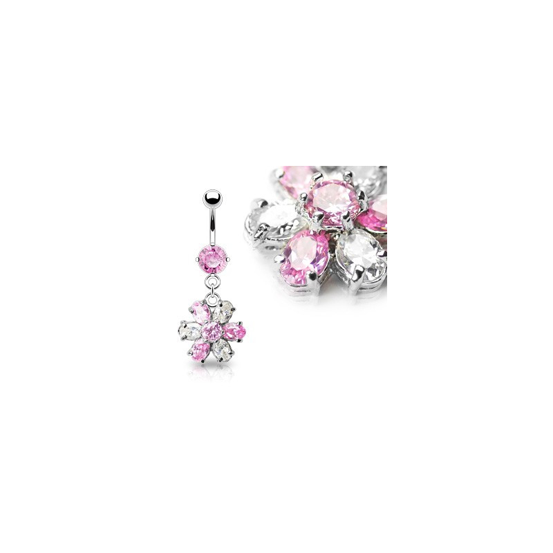 Piercing nombril fleur blanche et rose Daz Piercing nombril12,20 €