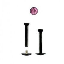 Piercing labret lévre 8mm noir strass rose Kux Piercing labret4,40 €