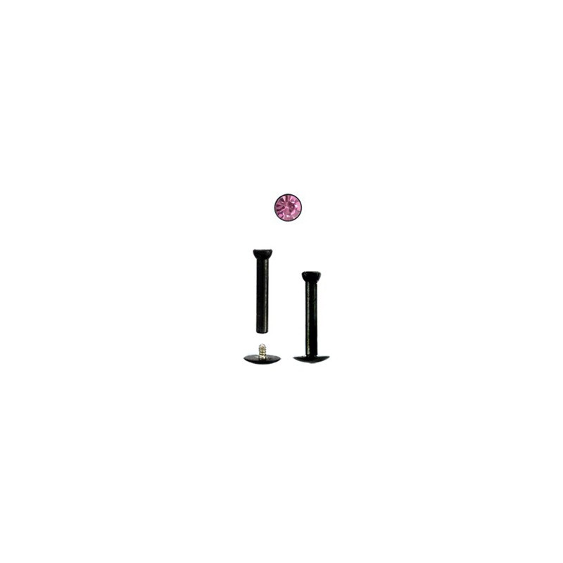 Piercing labret lévre 8mm noir strass rose Kux Piercing labret4,40 €