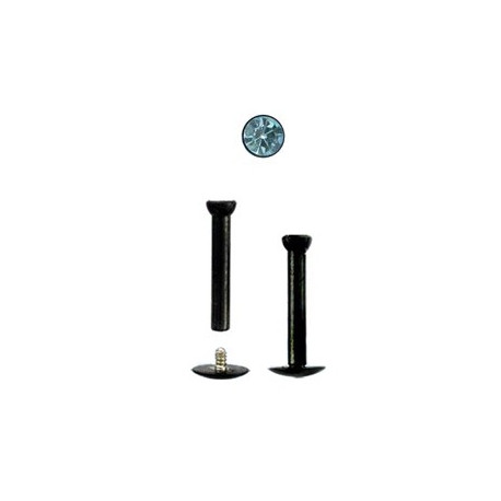 Piercing labret lévre 8mm noir strass bleu Kox Piercing labret4,40 €