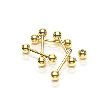 Piercing téton doré 14mm boules 5mm Syxo Piercing téton3,90 €