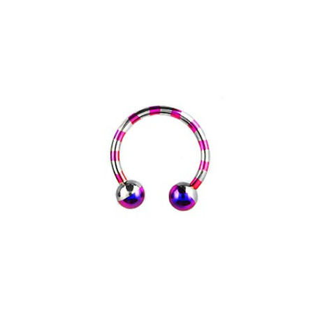 Piercing fer à cheval 14mm zébré gris violet Piercing oreille6,30 €
