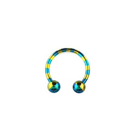 Piercing fer à cheval 14mm zébré bleu doré Piercing oreille6,30 €