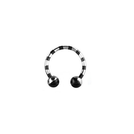 Piercing fer à cheval 12mm zébré noir Fea Piercing oreille5,90 €