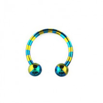 Piercing fer à cheval 12mm bleu doré zébré Piercing oreille5,90 €