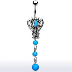 Piercing nombril style rétro bleu turquoise Ky Piercing nombril6,70 €