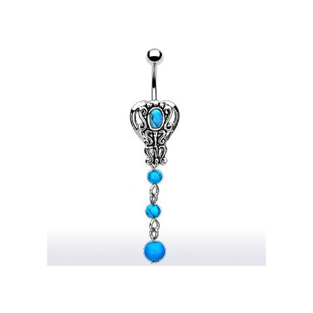 Piercing nombril style rétro bleu turquoise Ky Piercing nombril6,70 €