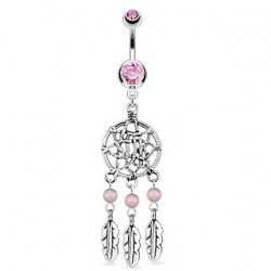Piercing nombril avec piégeur de rêve rose Kruf Piercing nombril7,95 €