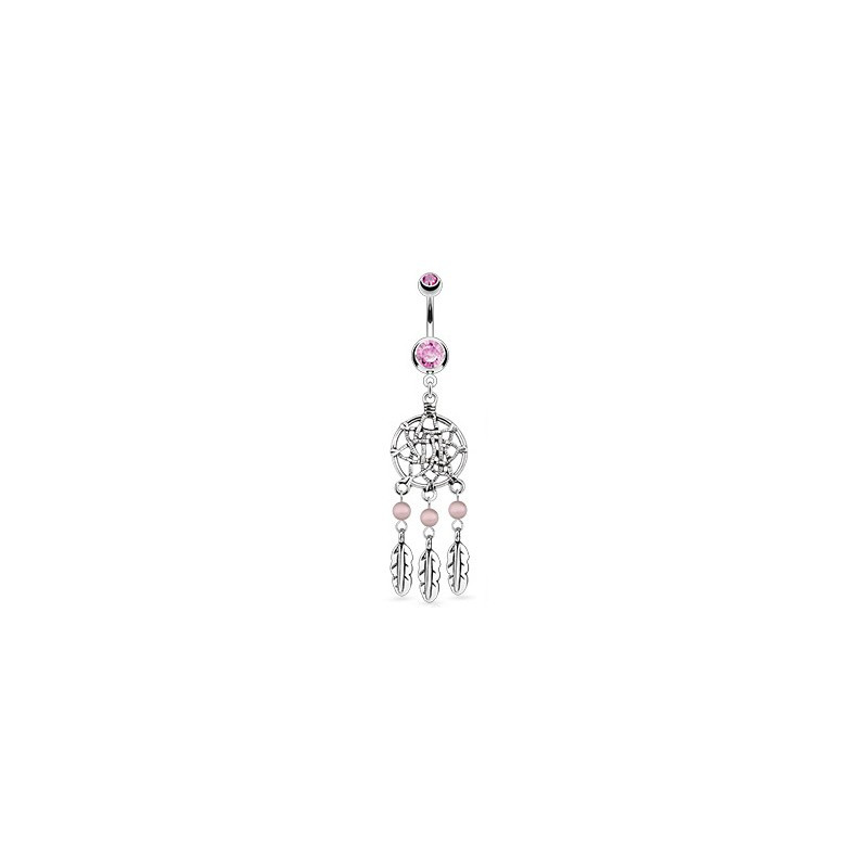 Piercing nombril avec piégeur de rêve rose Kruf Piercing nombril7,95 €
