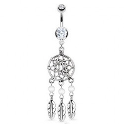 Piercing nombril avec piégeur de rêve blanc Krof Piercing nombril7,95 €