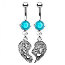 Piercings nombril deux demi cœurs bleu Zur Piercing nombril11,49 €