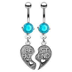 Piercings nombril deux demi cœurs bleu Zur Piercing nombril11,49 €