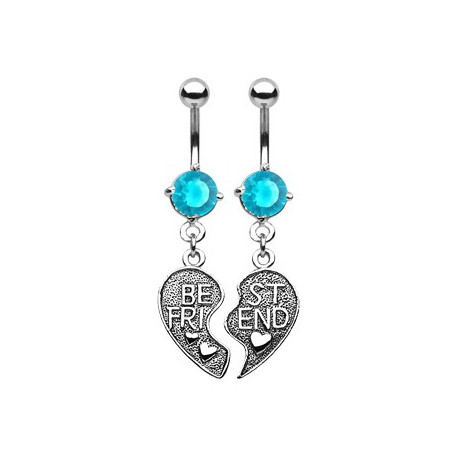 Piercings nombril deux demi cœurs bleu Zur Piercing nombril11,49 €