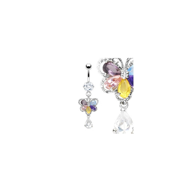 Piercing nombril avec un papillon arc en ciel Wiux Piercing nombril12,49 €