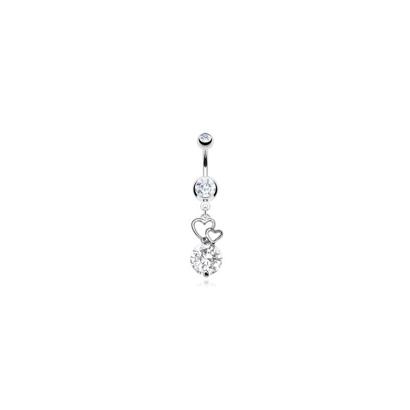 Piercing nombril avec double cœurs blanc Zor Piercing nombril7,85 €
