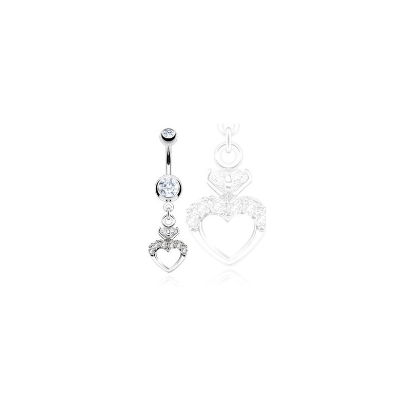 Piercing nombril cœur zirconium blanc Kyt Piercing nombril8,40 €