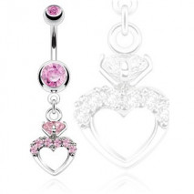 Piercing nombril cœur zirconium rose Kaz Piercing nombril8,40 €