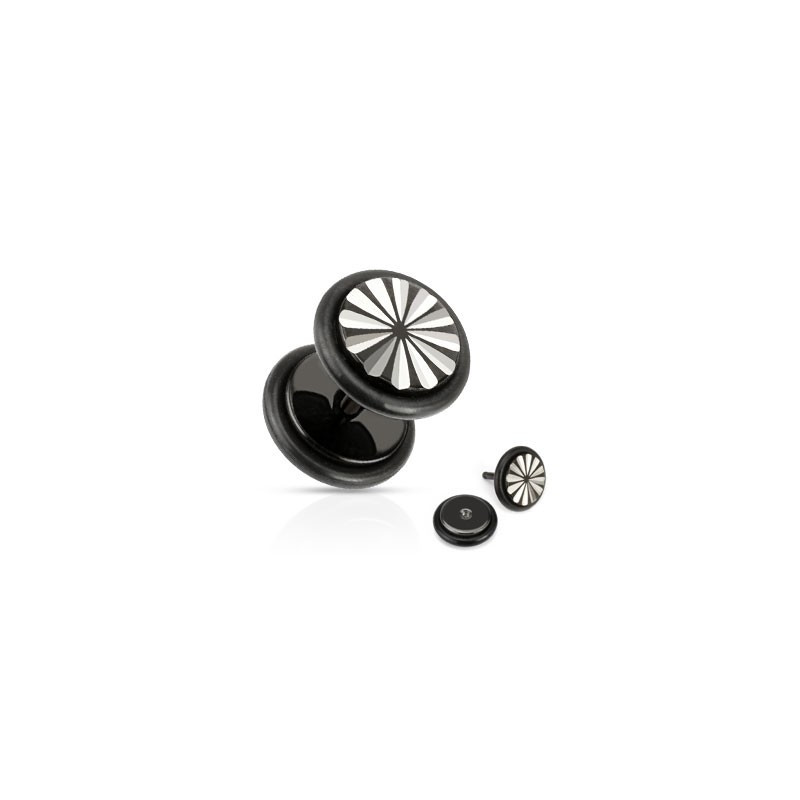 Faux piercing d'oreille plug acier noir fleur Wasa Faux piercing4,85 €