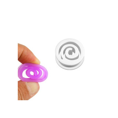 Piercing tunnel spirale silicone blanc 22mm Huk Piercing oreille6,49 €