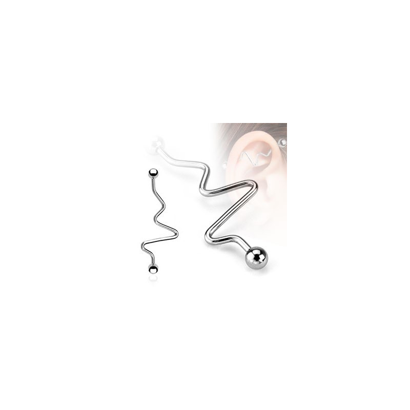 Piercing industriel zigzag acier 38mm Pylo Piercing oreille4,60 €
