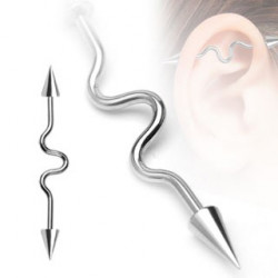 Piercing industriel acier zig zag pointes 38mm Pasol Piercing oreille4,60 €
