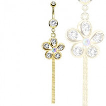 Piercing nombril doré avec une fleur blanche Cuit Piercing nombril8,85 €