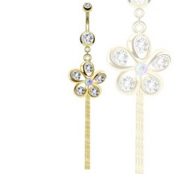 Piercing nombril doré avec une fleur blanche Cuit Piercing nombril8,85 €