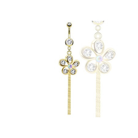 Piercing nombril doré avec une fleur blanche Cuit Piercing nombril8,85 €