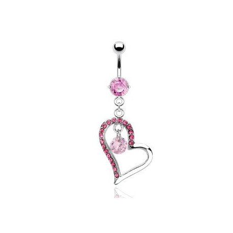 Piercing nombril cœur et une perle en zirconium rose Ky Piercing nombril8,80 €