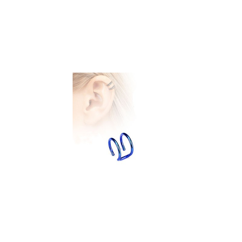 Faux piercing titanium double anneaux bleu Ary Faux piercing4,49 €