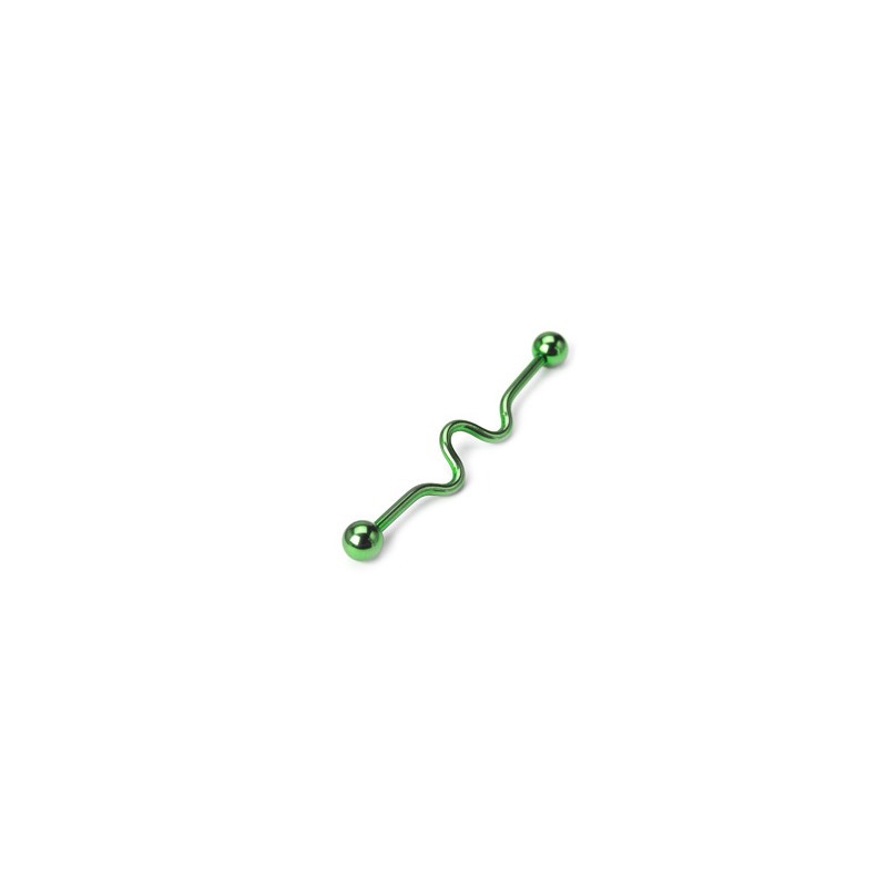 Piercing industriel zigzag titanium vert 38mm Quak Piercing oreille6,60 €