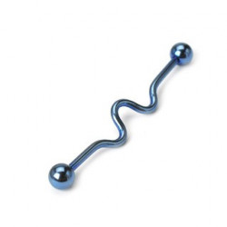 Piercing industriel zigzag titanium bleu 38mm Waqy Piercing oreille6,60 €