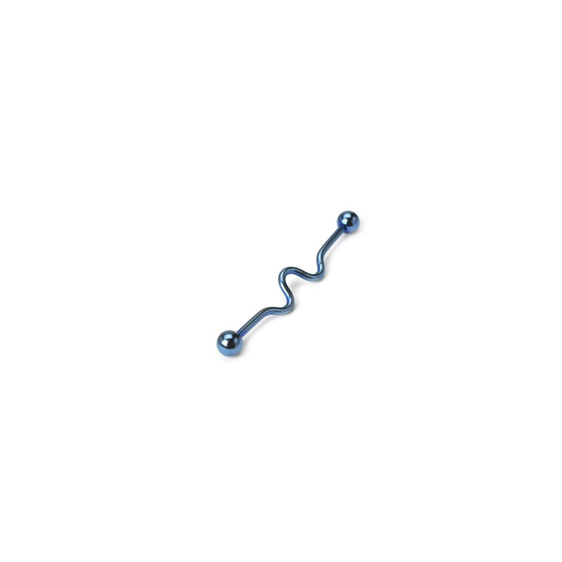 Piercing industriel zigzag titanium bleu 38mm Waqy Piercing oreille6,60 €