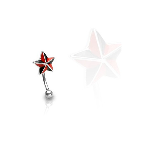 Piercing arcade 10mm avec une étoile noire et rouge Oran Piercing arcade4,60 €
