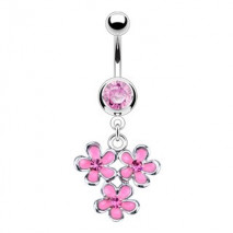 Piercing nombril pendentif avec fleurs rose Ohax Piercing nombril9,60 €