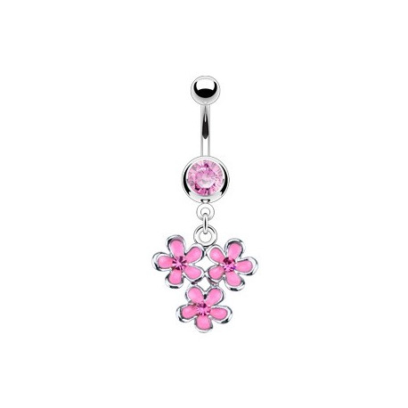 Piercing nombril pendentif avec fleurs rose Ohax Piercing nombril9,60 €