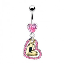 Piercing nombril rose avec un cœur doré Hauin Piercing nombril10,60 €