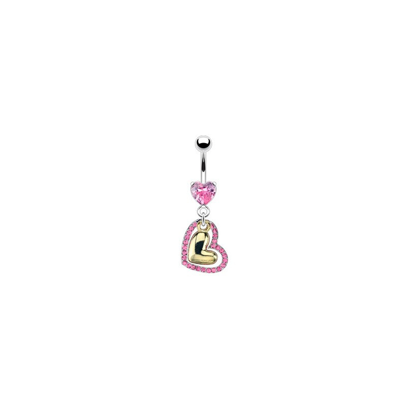 Piercing nombril rose avec un cœur doré Hauin Piercing nombril10,60 €