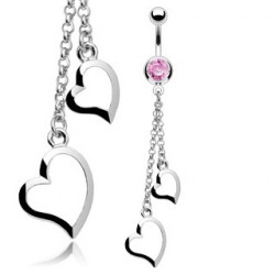 Piercing nombril rose et deux cœurs en pendentif Kyr Piercing nombril6,20 €