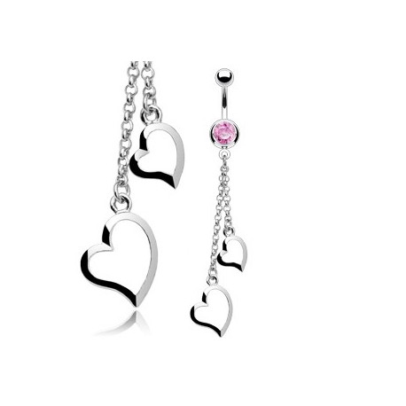 Piercing arcade 8 mm anodisé rose